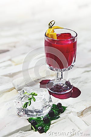 Garnished cocktail on white background Stock Photo