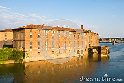 Garonne river and historic building Stock Photo