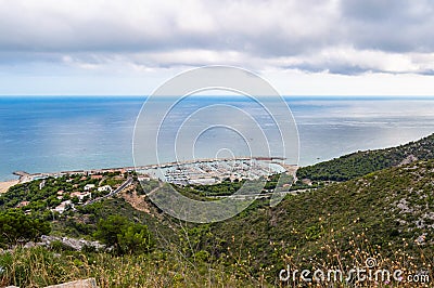 Garraf solid mountain in Barcelona, Catalonia, Spain. Stock Photo