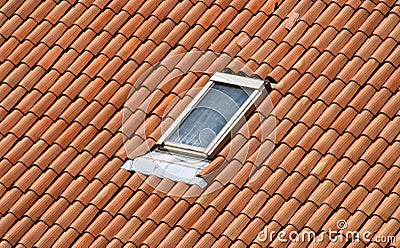 Garret on a roof Stock Photo