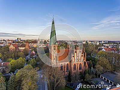 Panorama of the city of Olsztyn - bird`s eye view Stock Photo