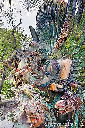 Garuda Statue in Haw Par Villa Closeup Editorial Stock Photo