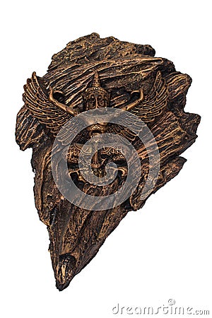 Garuda wood carving Stock Photo