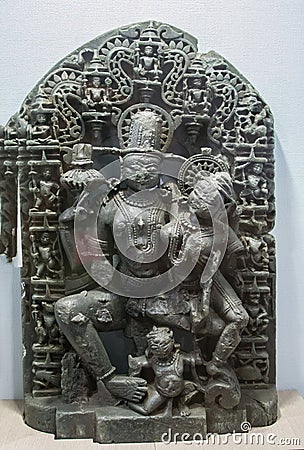 Garudadhari Lord Vishnu Idol India Editorial Stock Photo