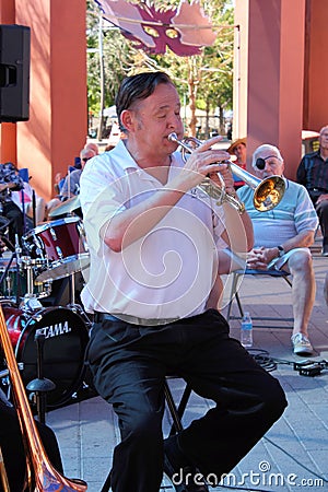 Gary Church of 52nd Street Jazz Band Editorial Stock Photo