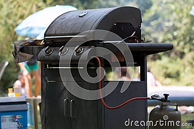 Gas barbecue grill Stock Photo