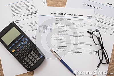 Gas bill charges paper form Stock Photo