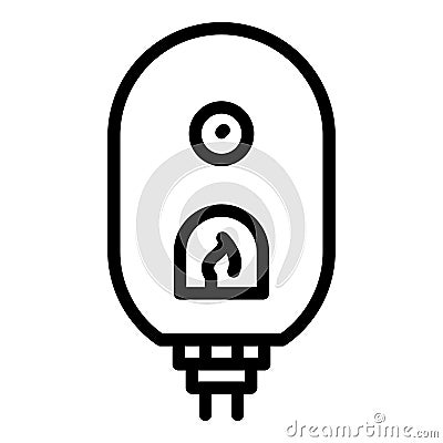 Gas boiler flame icon outline vector. Electric system Vector Illustration