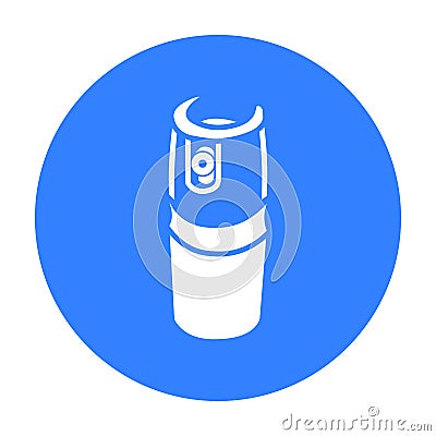 Gas canister icon black. Single weapon icon from the big ammunition, arms set. Vector Illustration