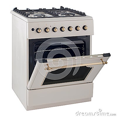 Gas cooker isolated on white Stock Photo