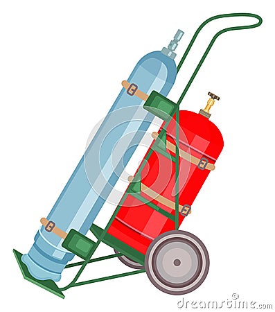 Gas cylinder vector tank. Propane bottle icon container. Oxygen gas cylinder canister fuel storage Vector Illustration