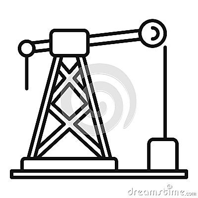Gas derrick icon, outline style Vector Illustration