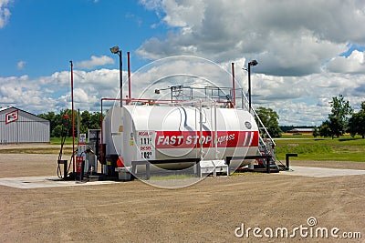 A gas and diesel bar for trucks delivering grain Editorial Stock Photo