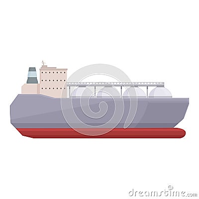 Gas energy carrier ship icon cartoon vector. Boat harbor Vector Illustration