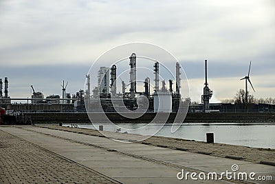 Gas factory of Air Liquide Europa in the Botlek Harbor Editorial Stock Photo