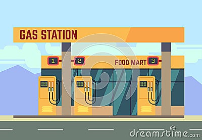 Gas filling station transport related service Vector Illustration