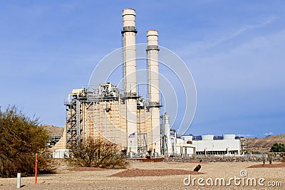Gas-Fired Power Plant Stock Photo