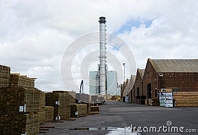 Shoreham Power Station & Timber Yard. UK. Editorial Stock Photo