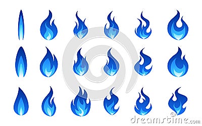 Gas fire flame, vector illustration in flat style Vector Illustration