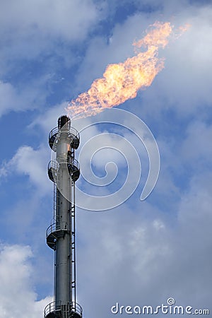 Gas flare stack Stock Photo