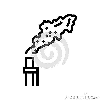 gas flaring petroleum engineer line icon vector illustration Vector Illustration