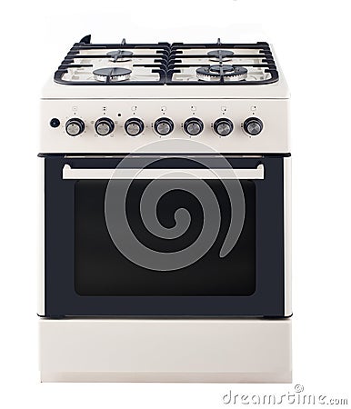 Gas cooker isolated on white Stock Photo