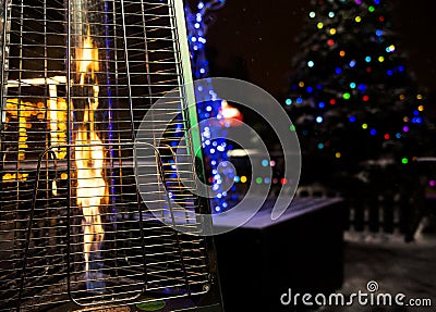 Gas heater for patio Stock Photo