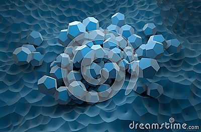 Gas hydrate crystals - isometric view 3d illustration Stock Photo