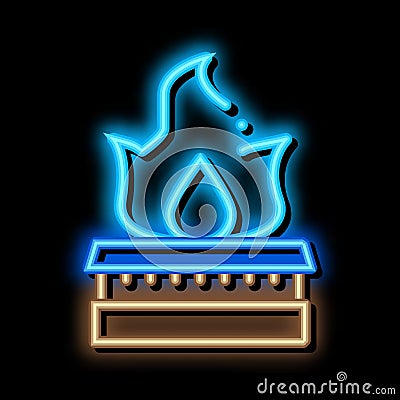 gas in kitchen burner neon glow icon illustration Vector Illustration