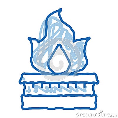 gas in kitchen burner doodle icon hand drawn illustration Vector Illustration