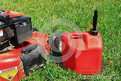 Gas Lawn Mower Stock Photo