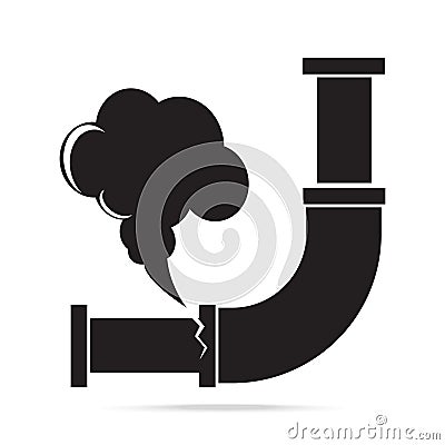 Gas leak pipe icon. Pollution Gas Pipe icon sign Vector Illustration