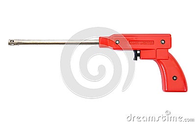 Gas lighter gun for gas stove and gas kitchen on white background. Gas lighter isolated Stock Photo