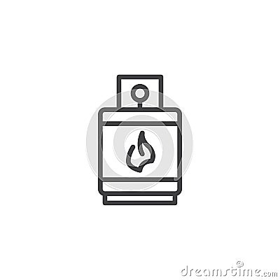 Gas lighters filling balloon outline icon Vector Illustration