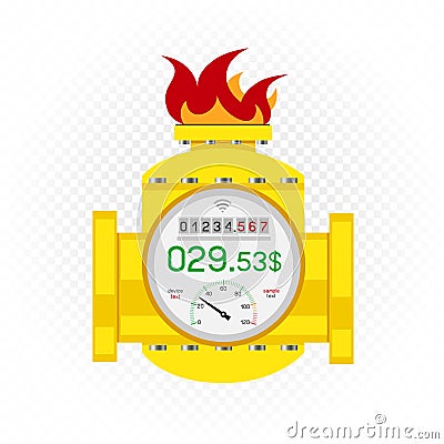 Gas meter counter icon white background Vector Illustration