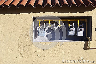 Gas meters Stock Photo