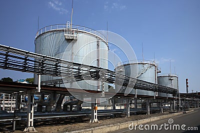 Gas & oil fuel storage tanks Stock Photo