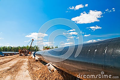 Gas(oil) pipeline construction Stock Photo