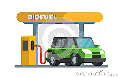 Gas petroleum petrol refill station. Vector Illustration