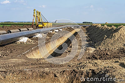 Gas Pipeline Installation and Construction Stock Photo