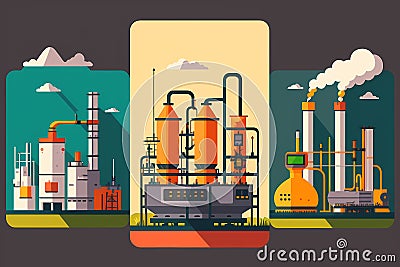 Gas processing plant. Gas industry concept. Stock Photo