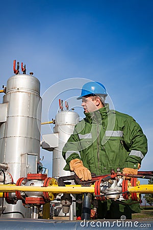 Gas Production Operator Stock Photo