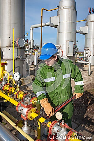 Gas Production Operator Stock Photo