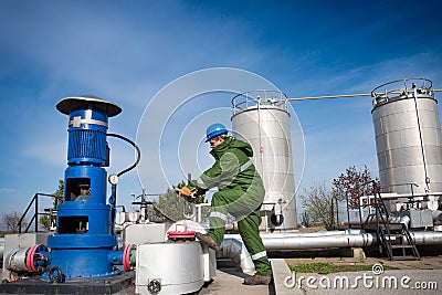 Gas Production Operator Stock Photo