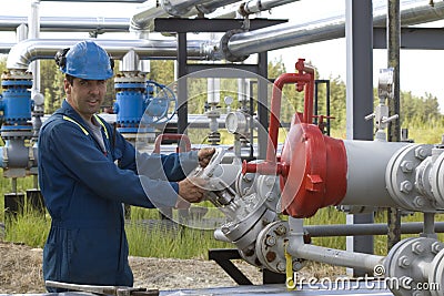 Gas Production Operator Stock Photo