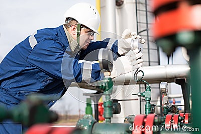 Gas Production Operator Stock Photo