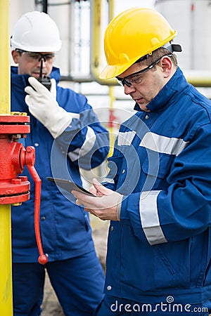 Gas Production Operator Stock Photo