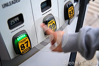 Deciding on Gas Octane Stock Photo