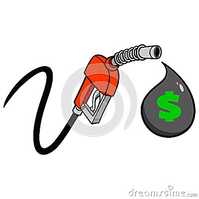 Gas Pump Price Drop Vector Illustration