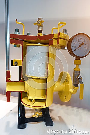Gas separator filter sectional pipe. For gas transmission and water systems Stock Photo